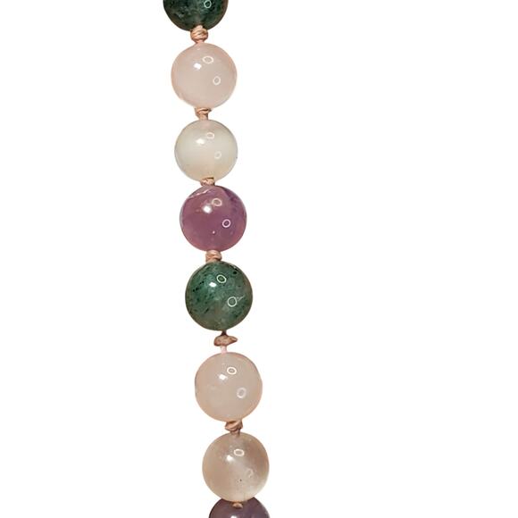 Stone Beaded Bracelet Broken Clasp Missing Pieces 6" - Picture 1 of 5